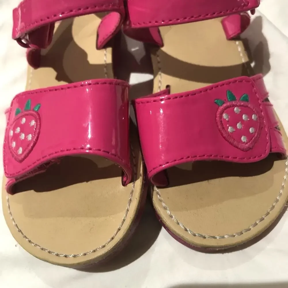 Gymboree 7 hot pink strawberry sandal worn once